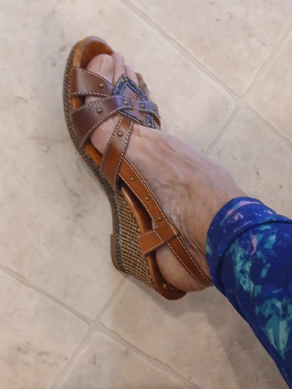 Spring Step Iris Slingback Wedge Sandals Lightweight Bohemian Brown (Size 9.5)42